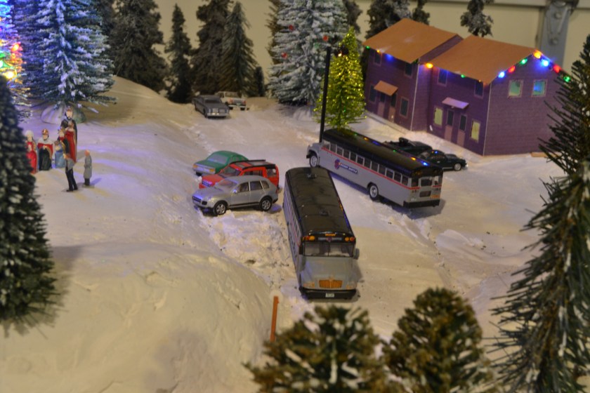 Buses at the Hideaway Park condos